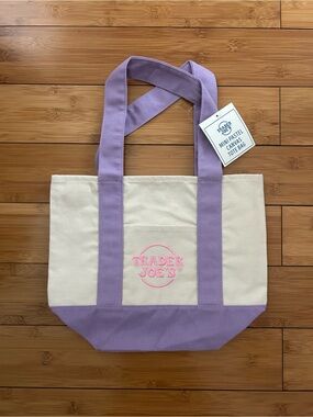 Trader Joe’s Lavender and Cream Mini Canvas Tote Bag